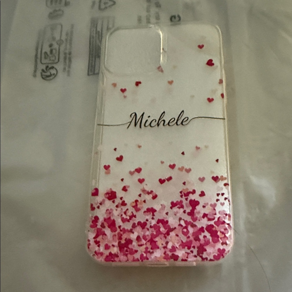 Heart Pattern “Michele” Phone Case - Pink